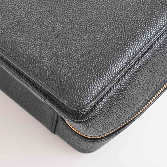 Chanel Caviar Skin Turn Lock Here Mark Business Bag Briefcase Black - Picture 3 of 8